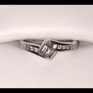 Diamond Promise Ring 1/7 Carat 10K White Gold Band